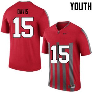 Youth Ohio State Buckeyes #15 Wayne Davis Throwback Nike NCAA College Football Jersey For Fans PFC6144NK
